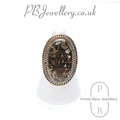 Turritella agate sterling silver ring, size O½ – view 1