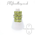 Peridot cluster sterling silver cocktail ring, size N½ – view 1