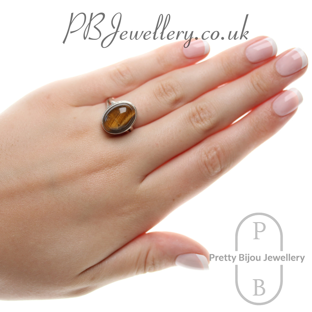 Tiger's eye sterling silver ring, size Q – view 4