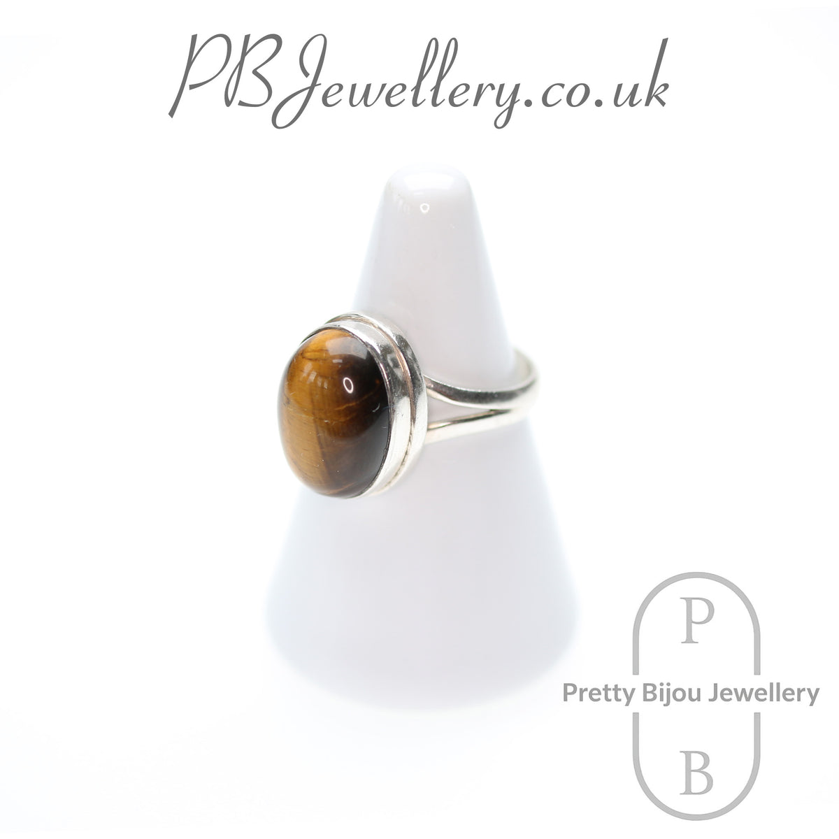 Tiger's eye sterling silver ring, size Q – view 2