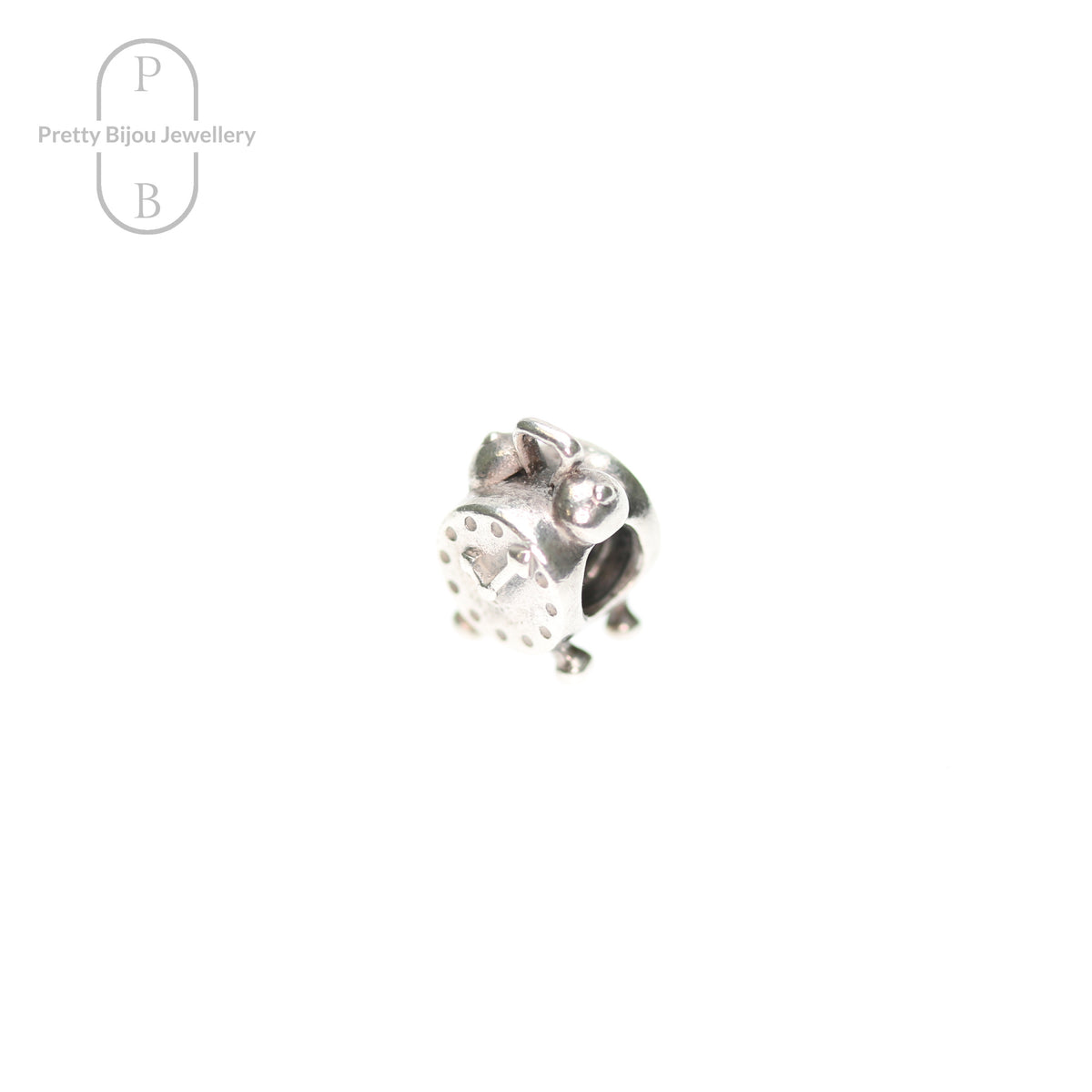 Pandora alarm clock charm in sterling silver – close-up 2